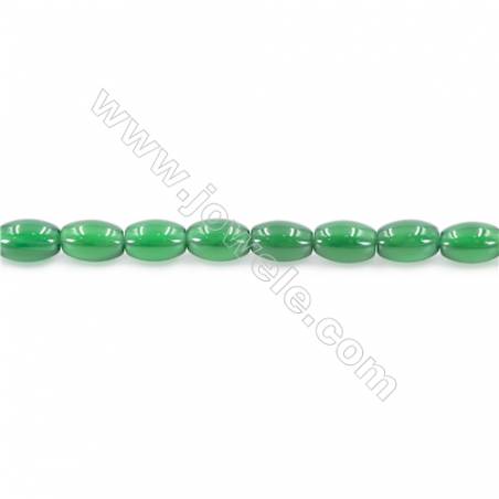 綠瑪瑙米形串珠 尺寸 6x9毫米 孔徑 1毫米 約44個珠子/條 15~16‘’