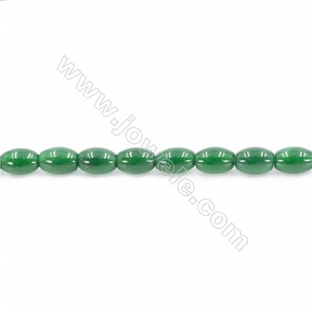 Natural Green Agate Beads Strand  Rice  Size 8x12mm  Hole: 1mm  about 33 beads/strand  15~16‘’