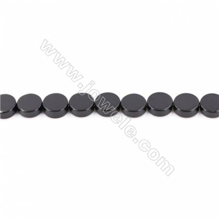 Natural Black Agate Beads Strand  Flat Round  Diameter 10mm  Hole: 1mm  about 40 beads/strand  15~16‘’