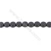 Natural Black Agate Beads Strand  Flat Round  Diameter 10mm  Hole: 1mm  about 40 beads/strand  15~16‘’