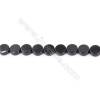 Natural Black Agate Beads Strand  Flat Round  Diameter 12mm  Hole: 1mm  about 33 beads/strand  15~16‘’