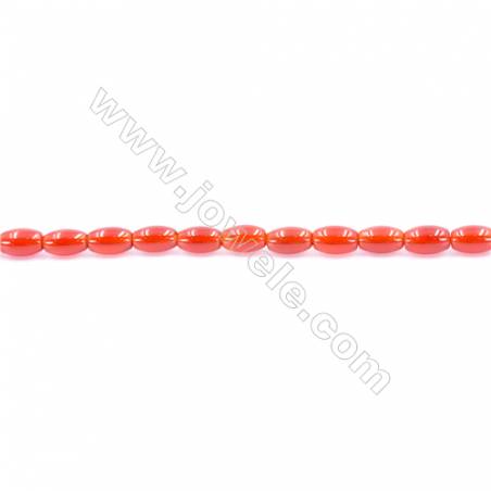 Natural Red Agate Beads Strand  Rice  Size 4x6mm  Hole: 1mm  about 60 beads/strand  15~16‘’