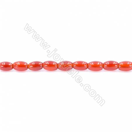 紅瑪瑙米形串珠 尺寸 6x10毫米 孔徑 1.5毫米 約43個珠子/條 15~16‘’