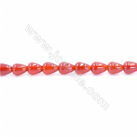 Natural Red Agate Beads Strand  Teardrop  Size 8x10mm  Hole: 1mm  about 40 beads/strand  15~16‘’