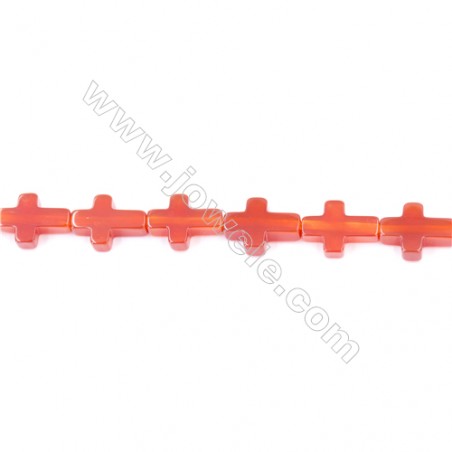 Natural Red Agate Beads Strand  Cross  Size 10x14mm  Hole: 1mm  about 28 beads/strand  15~16‘’