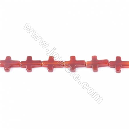 Natural Red Agate Beads Strand  Cross  Size 12x16mm  Hole: 1mm  about 25 beads/strand  15~16‘’
