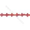 Agate rouge en croix sur fil  Taille 12x16mm trou1.0mm Environ 25perles/fil 15~16"