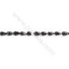 Striped Black Agate Beads Strand  Teardrop  Size 5x8mm  Hole: 1mm  about 49 beads/strand  15~16‘’