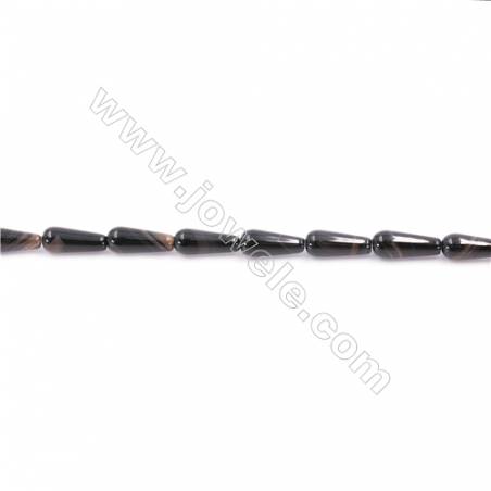 Striped Black Agate Beads Strand  Teardrop  Size 5x13mm  Hole: 1mm  about 32 beads/strand 15~16‘’