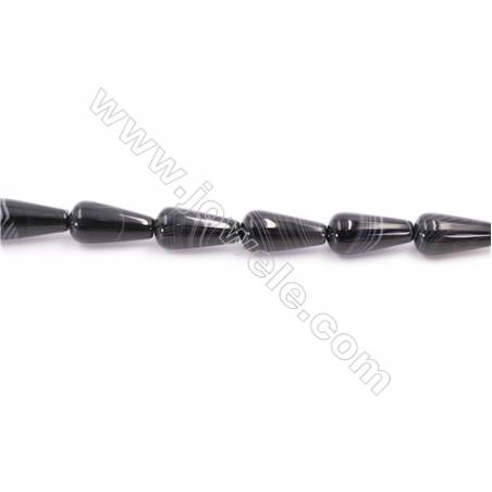 Striped Black Agate Beads Strand  Teardrop  Size 8x16mm  Hole: 1mm  about 25 beads/strand  15~16‘’