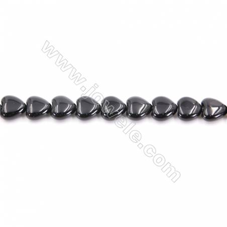 Natural Black Agate Beads Strand Heart  Size 10x10mm  Hole: 1mm  about 40 beads/strand  15~16‘’