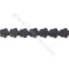 Natural Black Agate Beads Strand  Five-Leaf Flower  Size 14x14mm  Hole: 1mm  about 30 beads/strand  15~16"