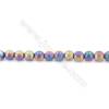 Frosted Rainbow Color Hematite Beads Strand, Faceted Round, Diameter 10mm, hole 1.5mm, about 40 beads/strand, 15~16"