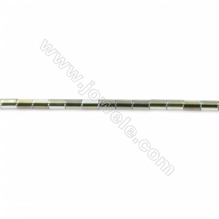 Hematite de galvanoplastie Perle colonne sur fil  Taille 3x5mm  trou1.0mm Environ 80perles/fil 15~16"