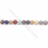 Frosted Mixed Stone Beads Strand  Round  Diameter 6mm  hole 1mm  about 68 beads/strand  15~16"