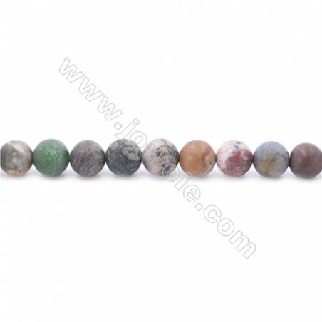 Frosted Mixed Stone Beads Strand  Round  Diameter 8mm  hole 1mm  about 50 beads/strand  15~16"