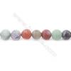 Frosted Mixed Stone Beads Strand  Round  Diameter 10mm  hole 1mm  about 41 beads/strand  15~16"
