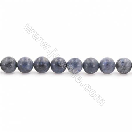 Frosted Dumortierite  Beads Strand  Round  Diameter 8mm  hole 1mm  about 51 beads/strand  15~16"
