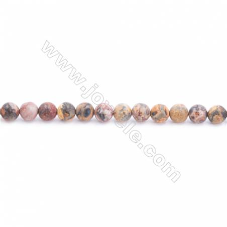 Frosted Leopard Skin Jasper Beads Strand  Round  Diameter 6mm  hole 1mm  about 56 beads/strand  15~16"