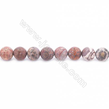 Frosted Leopard Skin Jasper Beads Strand  Round  Diameter 10mm  hole 1mm  about 39 beads/strand  15~16"