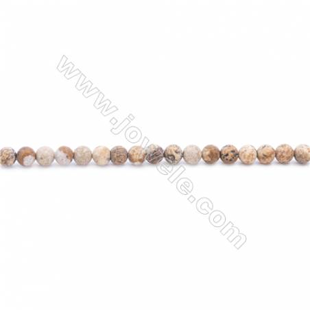 Frosted Picture Jasper Beads Strand  Round  Diameter 4mm  hole 1mm  about 98 beads/strand  15~16"