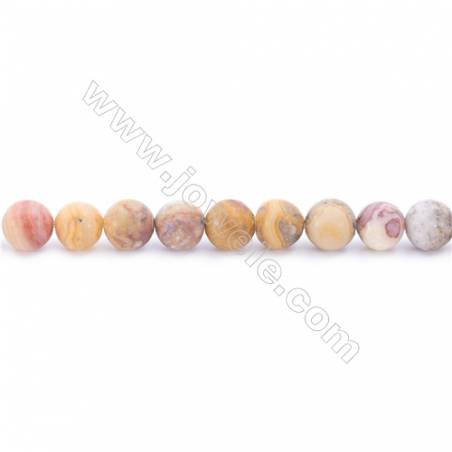 Frosted Crazy Lace Agate Beads Strand  Round  Diameter 8mm  hole 1mm  about 50 beads/strand  15~16"