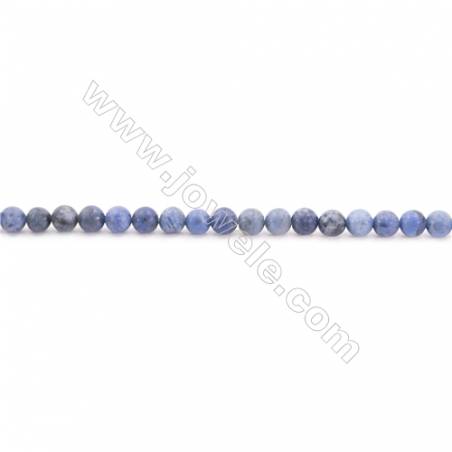 Frosted Dumortierite AA Beads Strand  Round  Diameter 4mm  hole 0.8mm  about 93 beads/strand 15~16"
