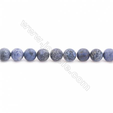 Frosted Dumortierite AA Beads Strand  Round  Diameter 8mm  hole 1mm  about 49 beads/strand 15~16"