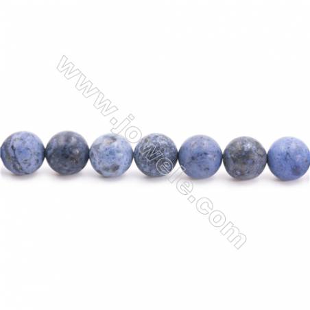 Frosted Dumortierite AA Beads Strand  Round  Diameter 10mm  hole 1mm  about 38 beads/strand 15~16"