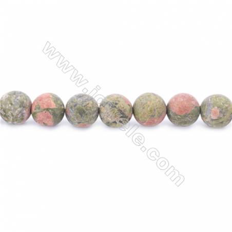 Frosted Unakite Beads Strand  Round  Diameter 12mm  hole 1.5mm  about 33 beads/strand 15~16"