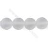 Frosted Rock Crystal Beads Strand  Round  Diameter 12mm  hole 1mm  about 33 beads/strand 15~16"