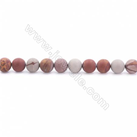 Frosted Noreena jasper Beads Strand  Round  Diameter 8mm  hole 1mm  about 49 beads/strand 15~16"