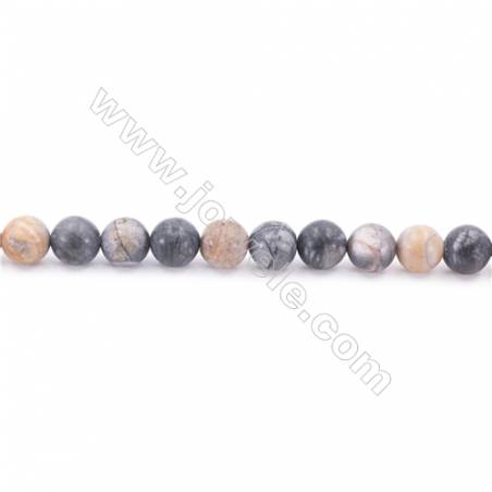Frosted Picasso Jasper Beads Strand  Round  Diameter 8mm  hole 1mm  about 51 beads/strand 15~16"