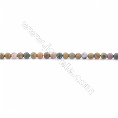 Frosted Ocean Jasper Beads Strand  Round  Diameter 4mm  hole 0.8mm  about 99 beads/strand 15~16"