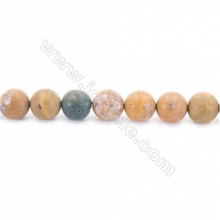 Frosted Ocean Jasper Beads Strand  Round  Diameter 12mm  hole 1.5mm  about 33 beads/strand 15~16"