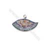Brass Micro Pave Cubic Zirconia Eyes Pendants Charms Size 14x30mm  x1Piece