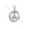 New design platinum plated AAA zircon jewelry 925 silver pendant necklace--D5648 20mm x 5pcs  disc diameter 8mm   hole  0.7mm