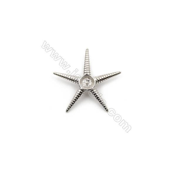 Pendentif pour perle semi-percée en Argent 925 rhodié  Taille 19mm x 5pcs