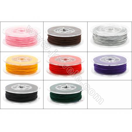 Round elastic cord  with the outside of the fiber and rubber inside  mixed color Wire Diameter 0.8mm  46Meters/Coil