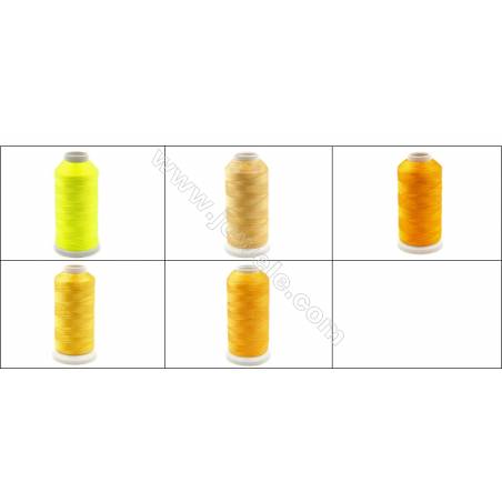 Braided Wire Polyester Threads  Yellow Series  fit for tassel making Wire Diameter 0.2mm 1000 Meters / Coil