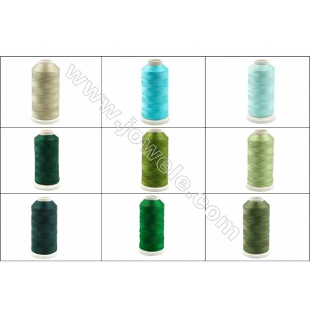 Braided Wire Polyester Threads  Green Series  fit for tassel making Wire Diameter 0.2mm 1000 Meters / Coil