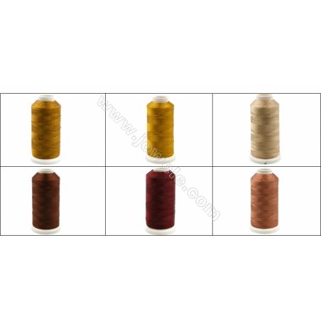 Braided Wire Polyester Threads  Brown Series  fit for tassel making Wire Diameter 0.2mm 1000 Meters / Coil