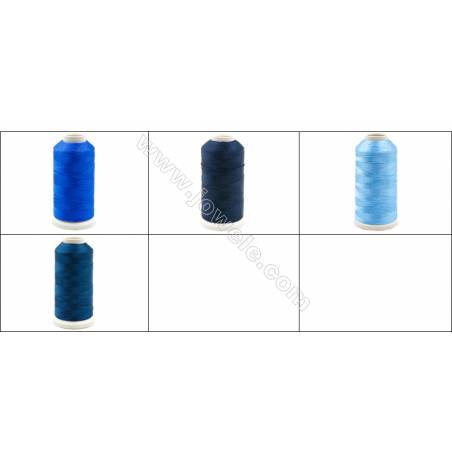 Braided Wire Polyester Threads  Blue Series  fit for tassel making Wire Diameter 0.2mm 1000 Meters / Coil