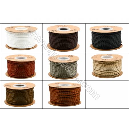 棕色系列 尼龍瓔珞繩 編織繩 線粗 約3毫米 23米/卷