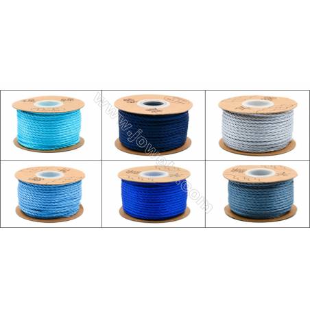 Нейлоновый шнур на катушке  плетеный  серия синяя  толщина 3мм  длина 23м/рулон