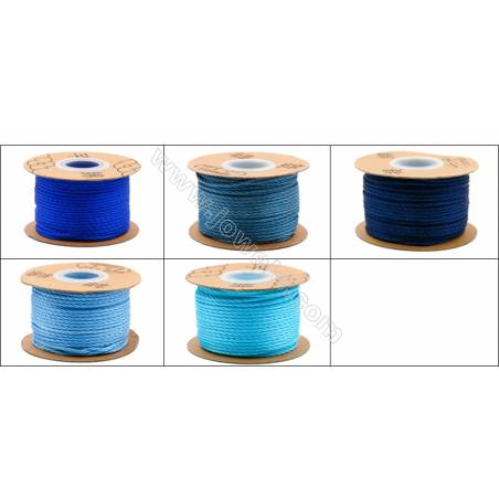 青色線シリーズ　ナイロン（瓔珞糸、編み糸）　糸の幅約2mm x32メートル/ロール