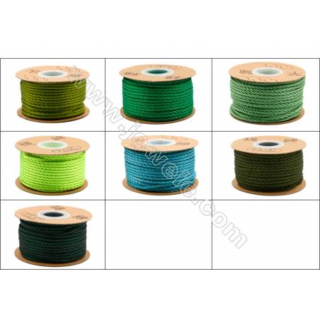 Нейлоновый шнур на катушке  плетеный  серия зелёная  толщина 3мм  длина 23м/рулон