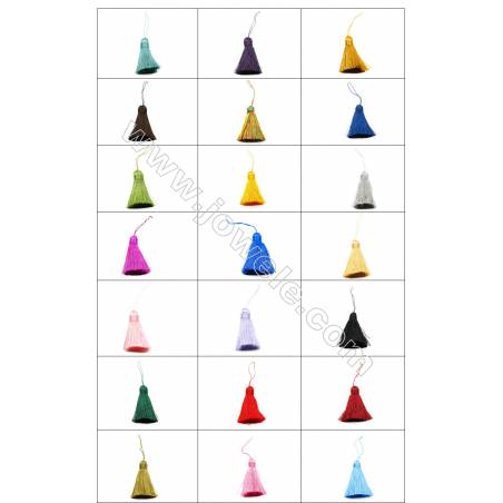 Nylon Tassel Decoration Pendant  Multicolored  Length 72mm/pc