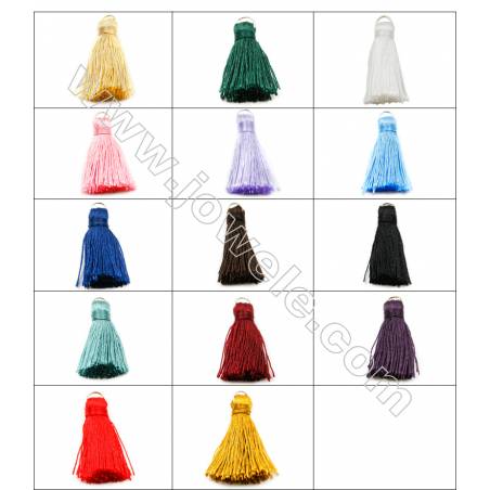 Nylon pompon Gland de nylon pendentif décoration  avec les accessoires en laiton  longueur de 36mm 10pcs/paquet