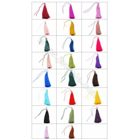 Nylon pompon Gland de nylon pendentif décoration multicolore  longueur de 88mm  10pcs/paquet